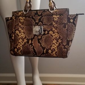 Michael Kors Tina Snake Embossed Leather Satchel